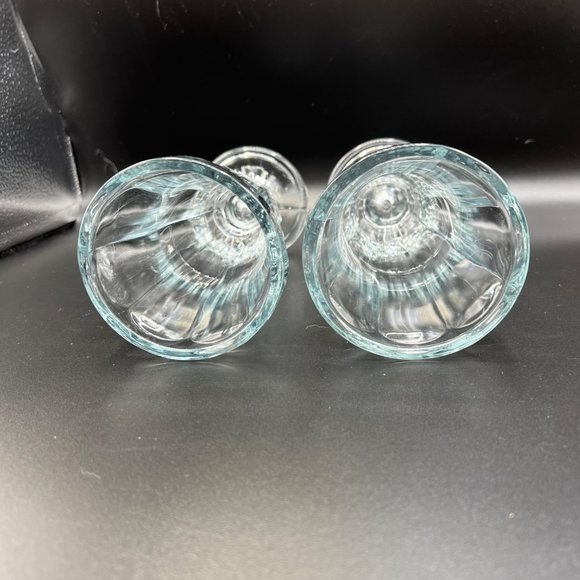 Set of 2 Heavy Glass Tulip Vintage Ice Cream Sundae Parfait Milkshake Glasses - Picture 2 of 8